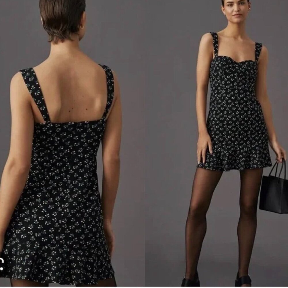 Hutch Black and White Floral Mini Dress